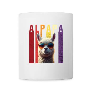 Lustiger Alpakaparameter mit Sonnenbrille - Tasse - Weiß - Vorne