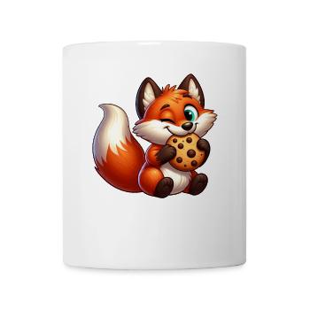 Mignon renard roux avec biscuit - Mug blanc - blanc - Devant