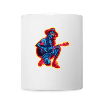Retro Guitaristin - Tasse - Weiß - Vorne