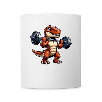 T-Rex haltère d’entraînement Fitness Motif - Mug blanc - blanc - Devant