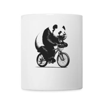 Radfahrender Panda - Tasse - Weiß - Vorne