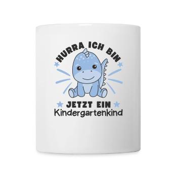 Hooray I'm now a kindergartner dino - Mug - white - Front