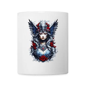 Valkyrie mit Raben Rosen Wikinger - Tasse - Weiß - Vorne