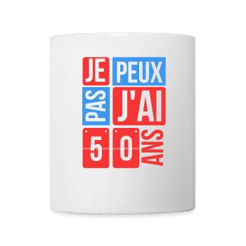 je peux pas j'ai 50 ans - Mug blanc - blanc - Devant