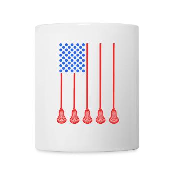 USA 4. Juli Lacrosse - Tasse - Weiß - Vorne