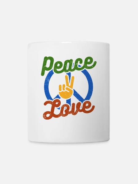 Frieden, Liebe - Tasse - Weiß