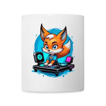Musicien Fuchs DJ - Mug blanc - blanc - Devant