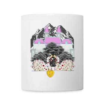 Mountain Castle Swans Love Heart Saint-Valentin - Mug blanc - blanc - Devant
