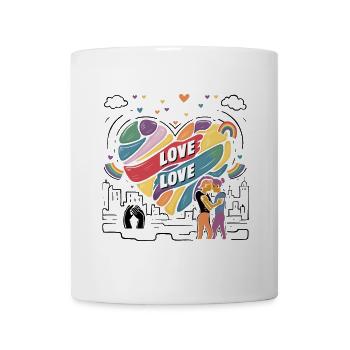 Love is Love – LGBTQIA+ Pride Herz Design - Tasse - Weiß - Vorne