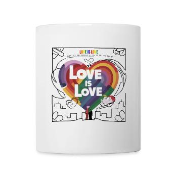 Love is Love – LGBTQIA+ Pride Herz Design - Tasse - Weiß - Vorne