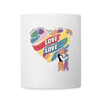 Love is Love – LGBTQIA+ Pride Herz Design - Tasse - Weiß - Vorne