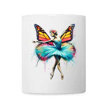 Ballerina with butterfly wings butterflies tutu - Mug - white - Front