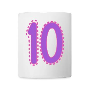 10. 10 JAHRE. 10-JÄHRIGES JUBILÄUM. 10-JÄHRIGES JUBILÄUM. - Tasse - Weiß - Vorne