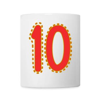 10. 10 ANS. 10e ANNIVERSAIRE. ANNIVERSAIRE 10 ANS. - Mug blanc - blanc - Devant