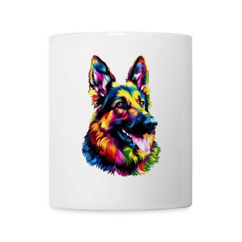 German Shepherd Bright Colors Pop Art Dog Shepherd Dogs - Mug - white - Front