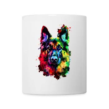 German Shepherd Bright Colors Pop Art Dog Shepherd Dogs - Mug - white - Front
