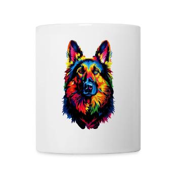 German Shepherd Bright Colors Pop Art Dog Shepherd Dogs - Mug - white - Front