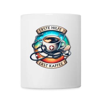 Humorous coffee art with first aid motif - Mug - white - Front