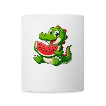 Krokodil Melone Wassermelone Frucht Fruchtig - Tasse - Weiß - Vorne