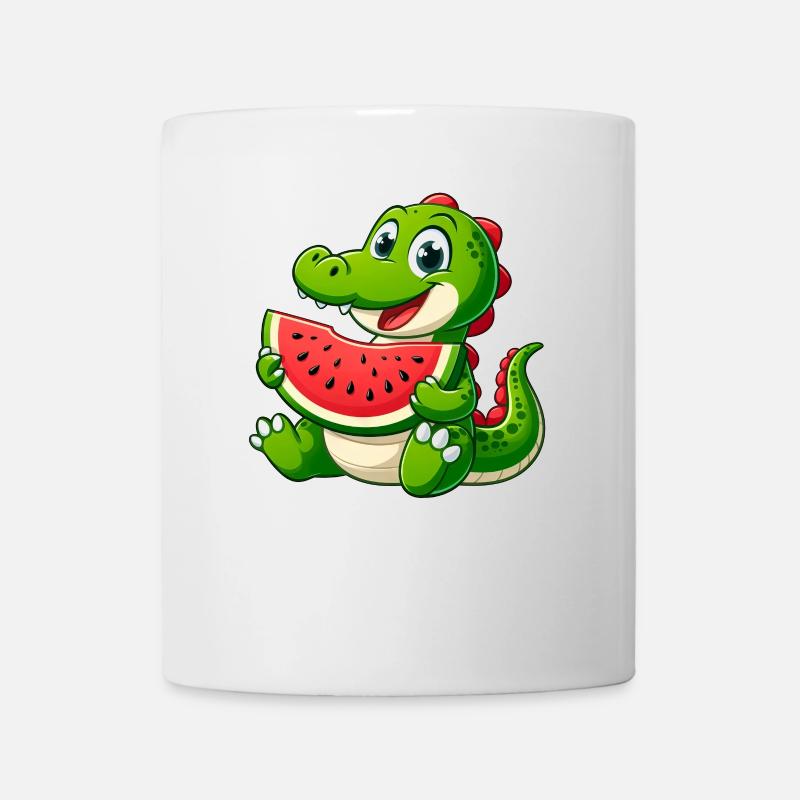 Krokodil Melone Wassermelone Frucht Fruchtig - Tasse - Weiß