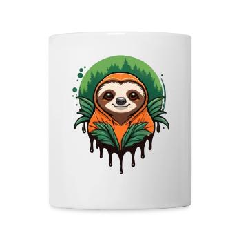 Sweat à capuche douillet paresseux - Mug blanc - blanc - Devant