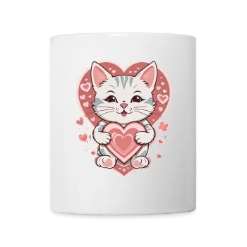 Love Cat , Katze - Tasse - Weiß - Vorne