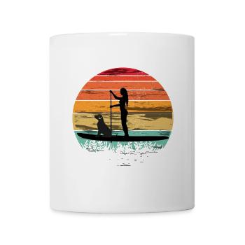 Paddleboarding with dog - Paddleboarding Tee - Mug - white - Front