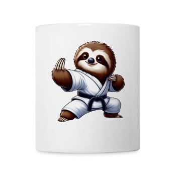 Funny Sloth Karate Martial Arts Japanese - Mug - white - Front
