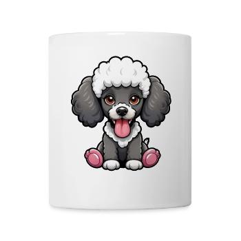 Doux caniche N&B - Mug blanc - blanc - Devant