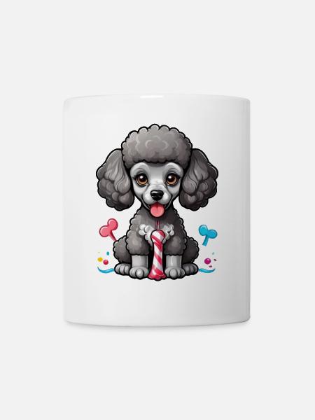 Playful Black Poodle - Tasse - Weiß