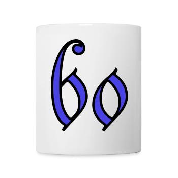 60. 60 YEARS. 60th ANNIVERSARY. 60TH BIRTHDAY. - Mug - white - Front
