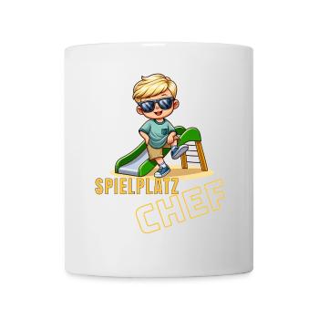 Spielplatz Chef - Cooles Jungen Outfit für Sommer - Tasse - Weiß - Vorne