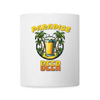 Tropical Paradise Beer Lover Palm Tree Sunset TEE - Mug - white - Front