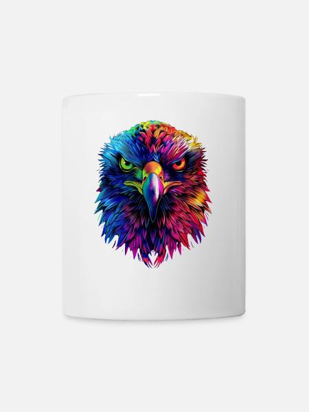 Adler Pop Art Bunte Farben Steinadler Seeadler - Tasse - Weiß