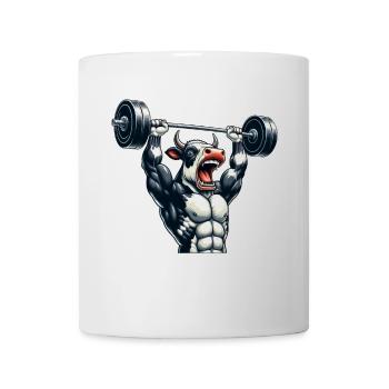 Kuh Ochse Bulle Hantel Workout - Tasse - Weiß - Vorne