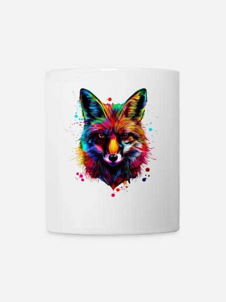 Renard Pop Art Coloré Renard Amoureux Renard Roux Renards - Mug blanc - blanc