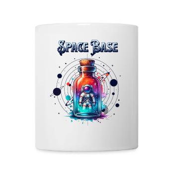 Space Bottle – Astronaute dans un verre au néon - Mug blanc - blanc - Devant
