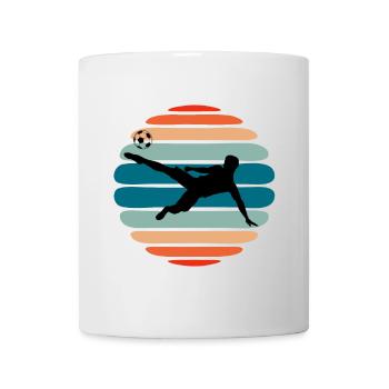 Football Lovers Retro Sunset Footballer Shooter - Mug - white - Front