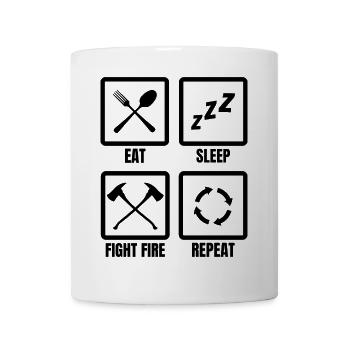 Firefighter Daily Routine - Mug - white - Front