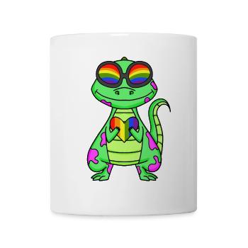 Dino Motif Dinosaur Rainbow - Mug - white - Front
