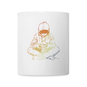 Gamer dessinant un look rétro - Mug blanc - blanc - Devant