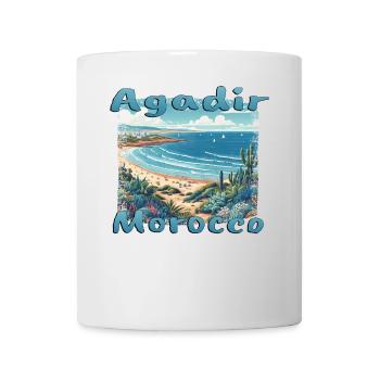 Agadir Maroc Plage Palmiers Nature Vacances - Mug blanc - blanc - Devant