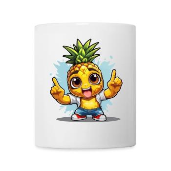 Ananas mit Guter Laune - Tasse - Weiß - Vorne
