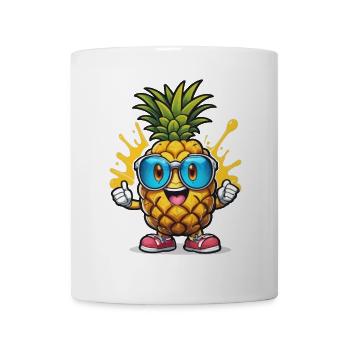 Funny pineapple with glasses - Mug - white - Front