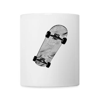 Skateboard Zeichnung - Tasse - Weiß - Vorne