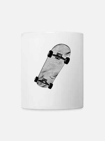 Skateboard Zeichnung - Tasse - Weiß