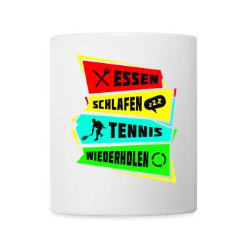 Manger dormir répéter le tennis - Mug blanc - blanc - Devant