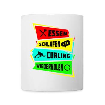 Manger dormir Curling Répéter - Mug blanc - blanc - Devant