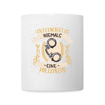 Polizistin Geschenk Sicherheit Lustig Beruf - Tasse - Weiß - Vorne