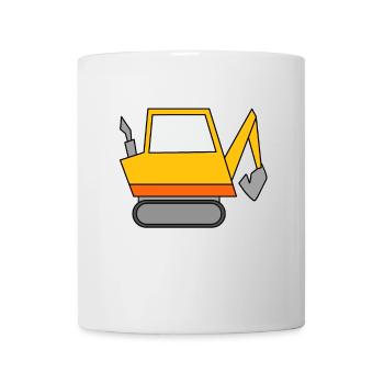 Bagger Baustelle Baggerfahrer - Tasse - Weiß - Vorne
